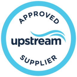 The Upstream logo with the text Approved Upastream supplier.